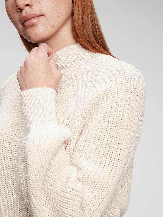 Shaker-Stitch Mockneck Sweater Product Image