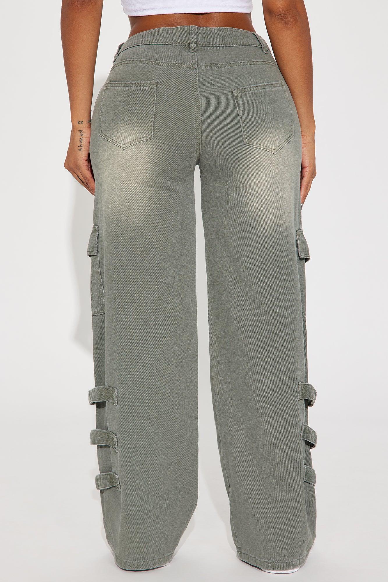 Keep You Goin' Wide Leg Cargo Pant - Grey Product Image
