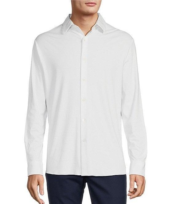 Hart Schaffner Marx State Street Essentials Long Sleeve Solid Albini Knit 4Flex Coatfront Shirt Product Image