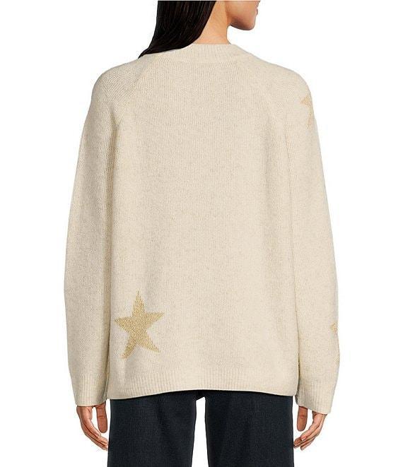 Tru Luxe Star Stretch Crew Neck Long Sleeve Pullover Product Image