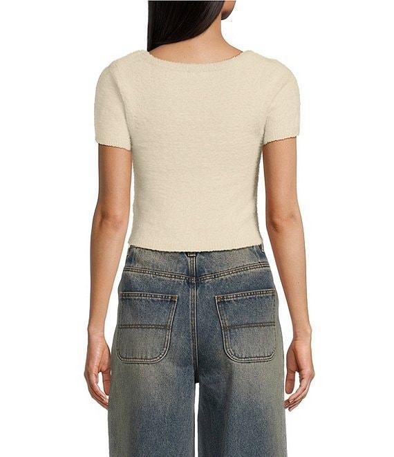 C&V Chelsea & Violet Short Sleeve Eyelash Sweater Product Image