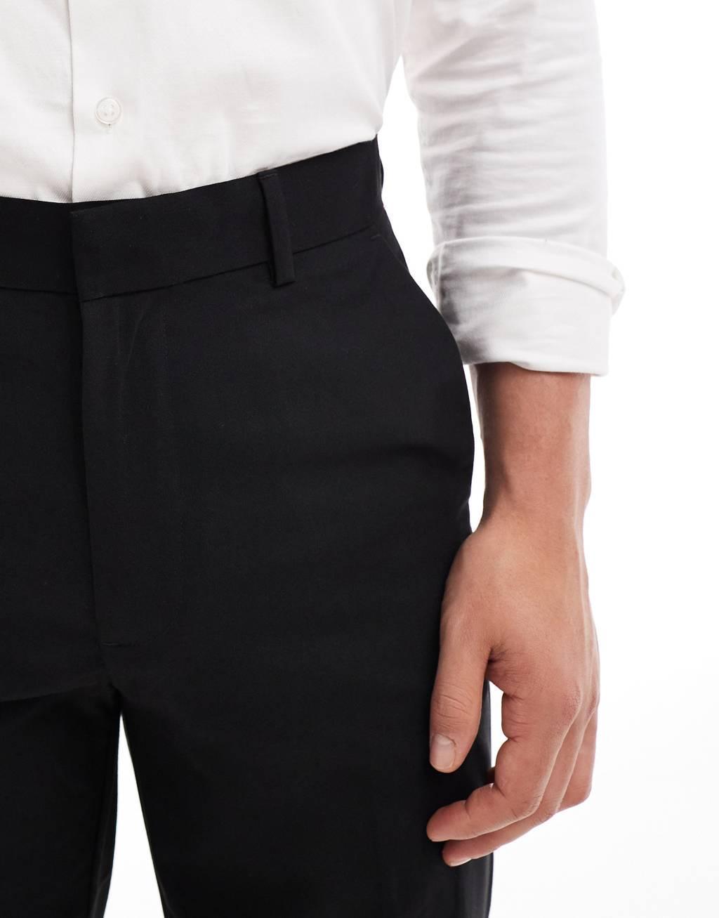 ASOS DESIGN smart straight leg pants in black Product Image