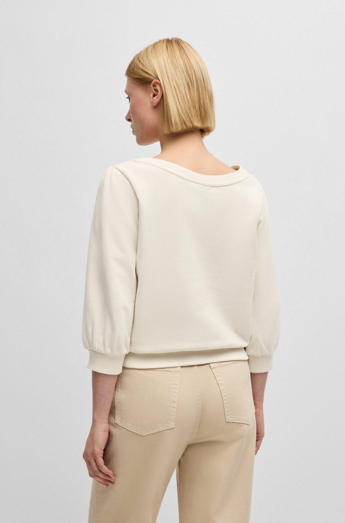 Cotton-terry sweatshirt with crystal-trimmed logo Product Image