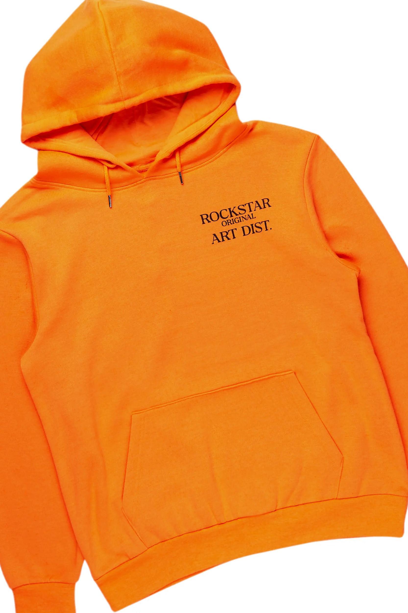 Briggs Orange Hoodie/Baggy Fit Pant Set Male Product Image