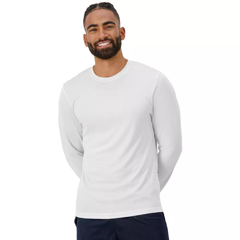 Men's Hanes® CoolDRI Long Sleeve Performance Tee, Size: XL, Blue Product Image