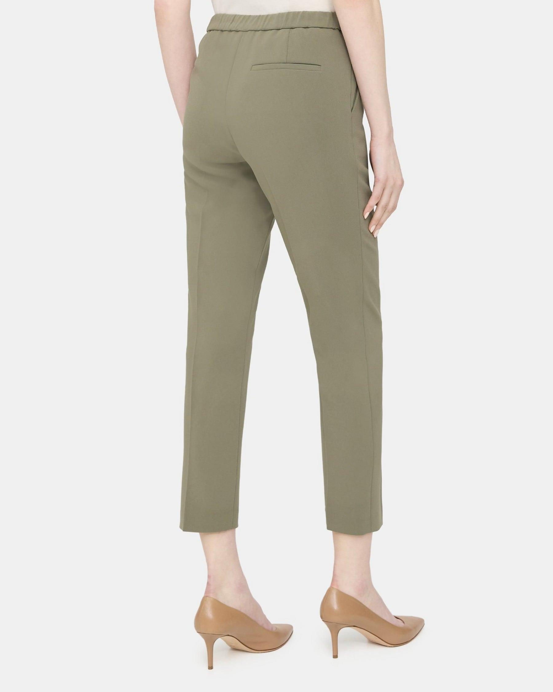 Slim Cropped Pull-On Pant in Crepe Product Image
