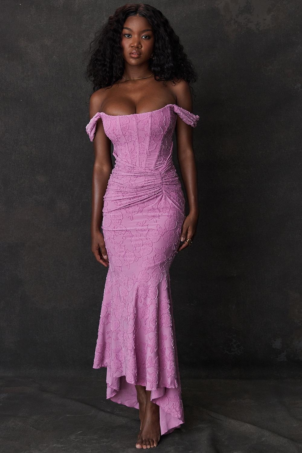 Cesca Rose Pink Floral Maxi Dress Product Image