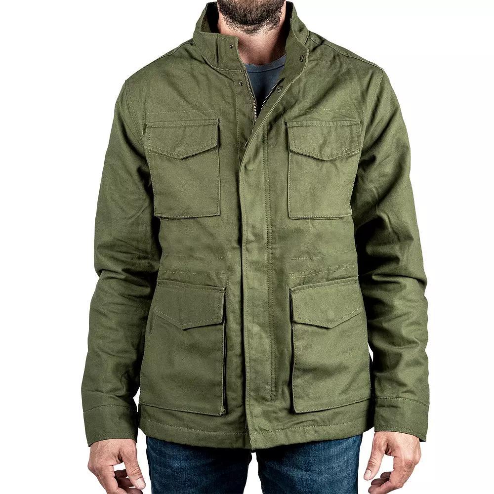Men's Sonoma Goods For Life® Fleece-Lined Canvas Jacket, Size: Large, Green Product Image
