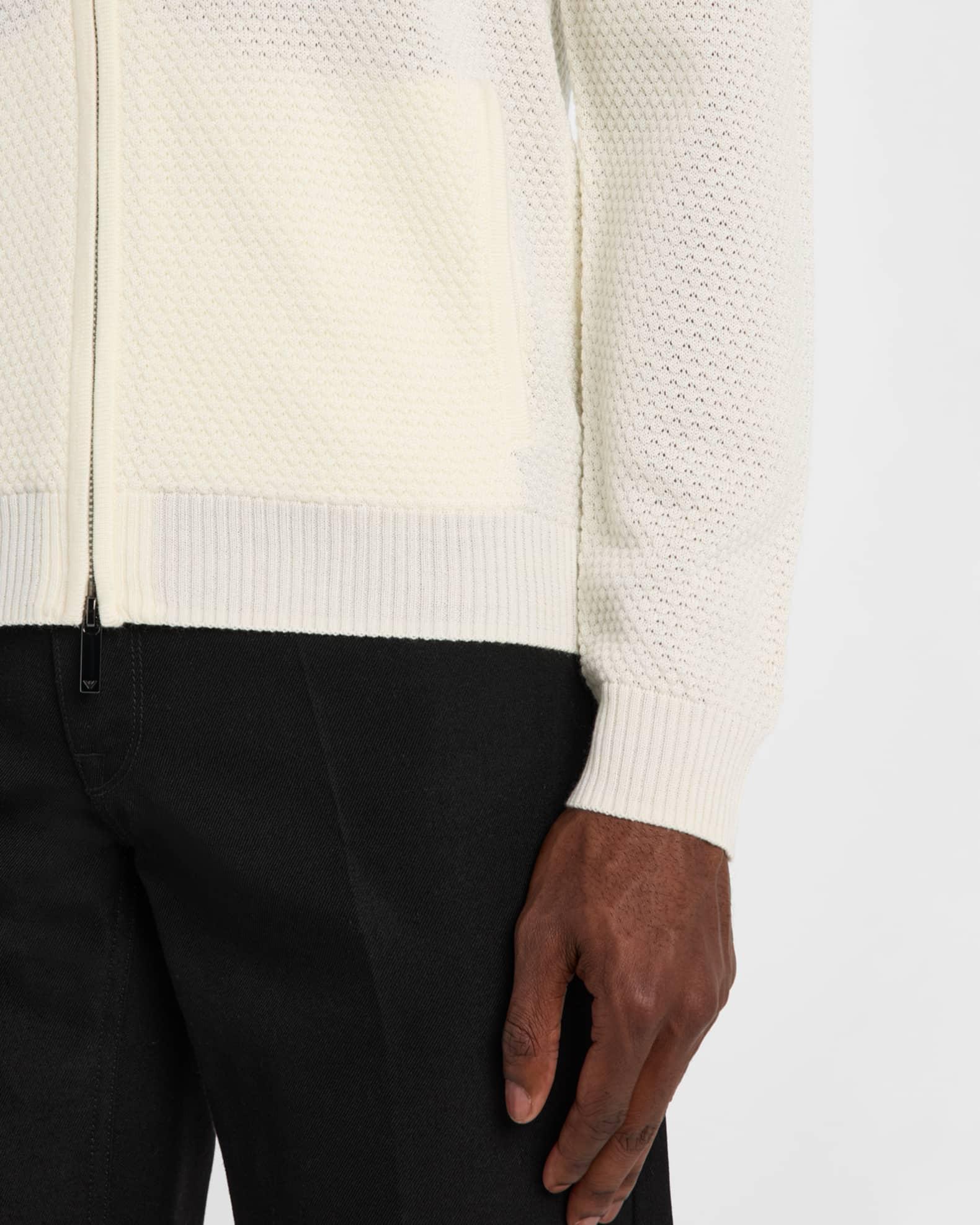 Men's Textured Circle Zip-Front Wool Cardigan Product Image