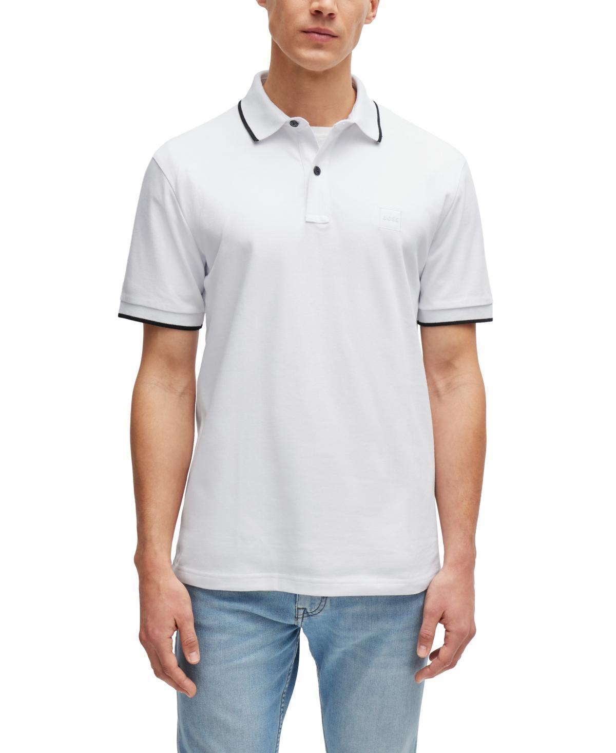 Mens Slim-Fit Polo Shirt in Washed Stretch-Cotton Pique Product Image