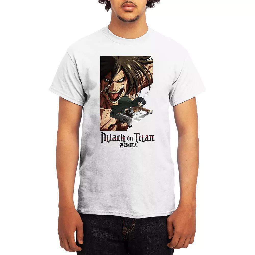 Men's Attack on Titan Eren & Mikasa Tee, Boy's, Size: Medium, Lt Blue Product Image