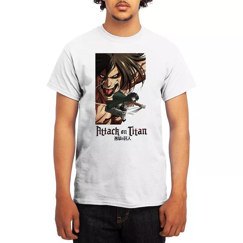 Men's Attack on Titan Eren & Mikasa Tee, Boy's, Size: Medium, Lt Blue Product Image