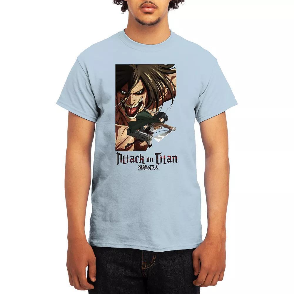 Men's Attack on Titan Eren & Mikasa Tee, Boy's, Size: Medium, Lt Blue Product Image