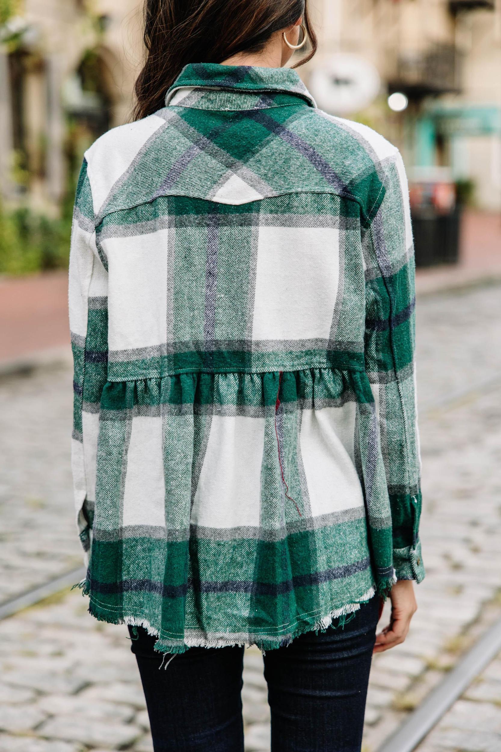 Make Your Own Choices Green Plaid Top Female Product Image