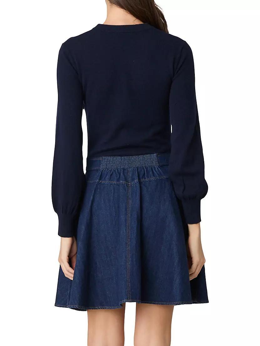Matilda Wool Denim Combo Minidress Product Image