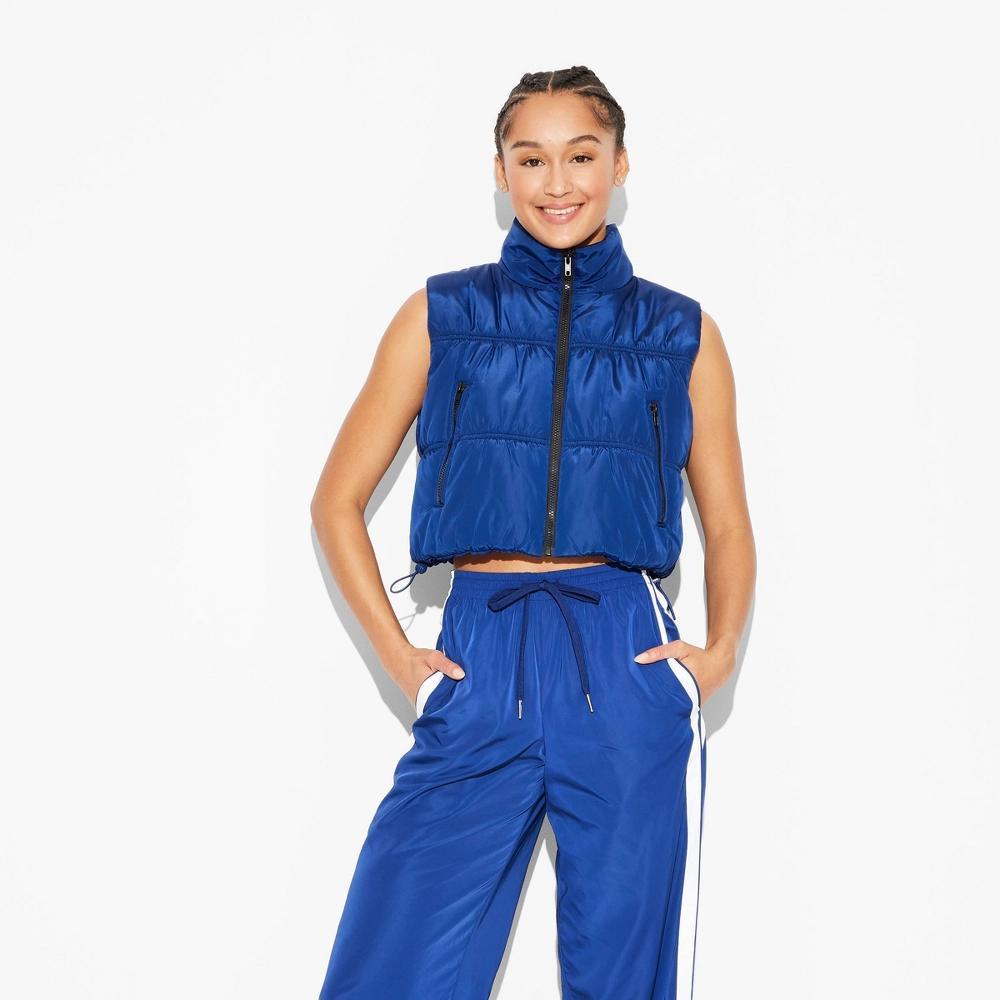 Womens Game Day Mock Turtleneck Puffer Vest - Wild Fable Navy Blue XS Product Image