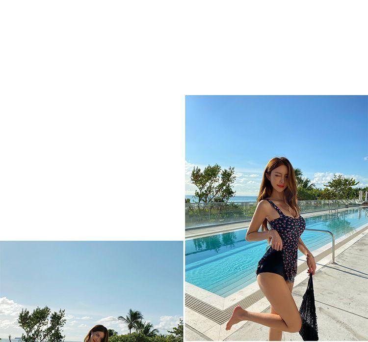 Flower Print Open Back Swimdress Product Image