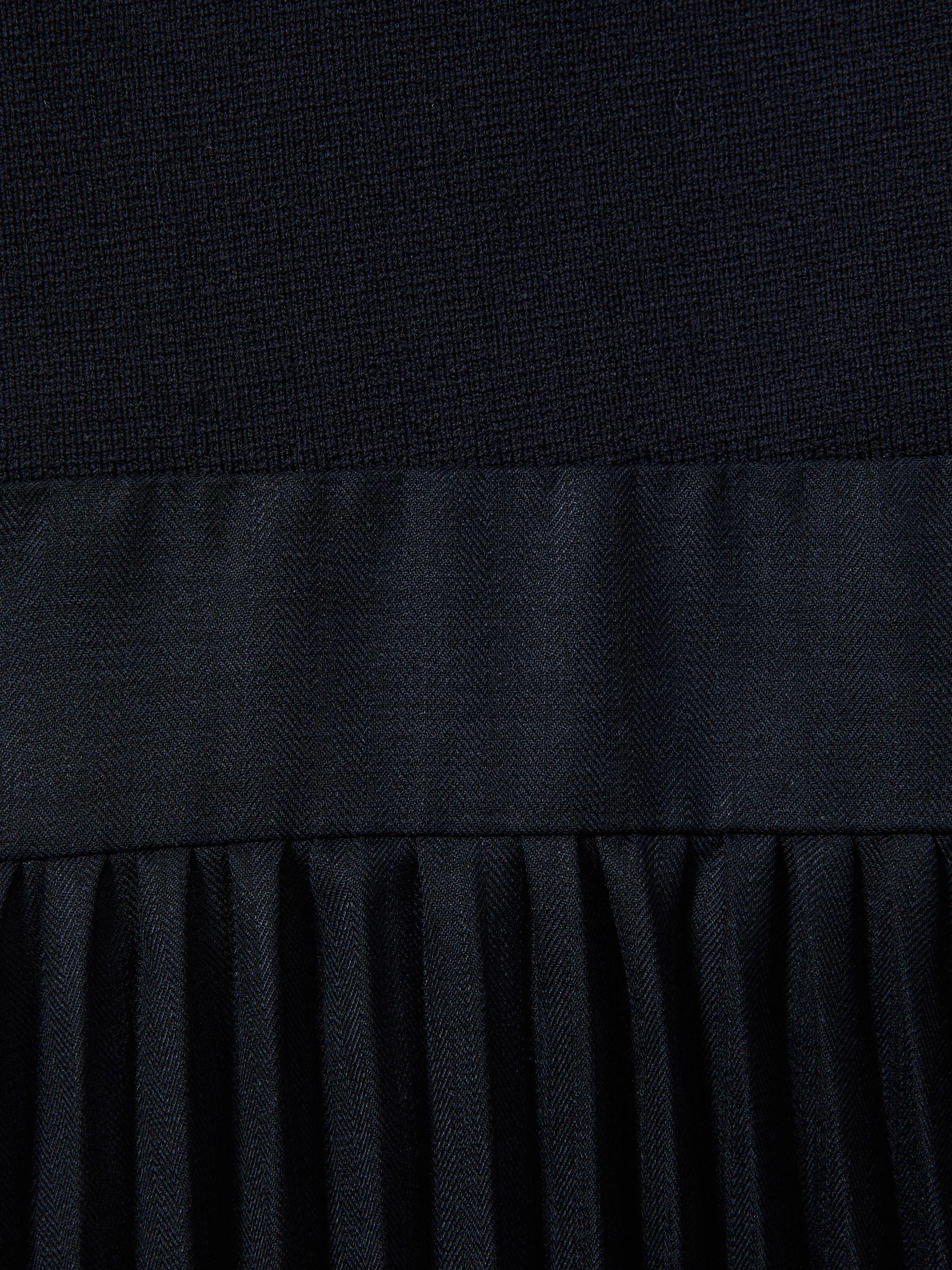 Knit Hybrid Midi Dress in Navy Product Image