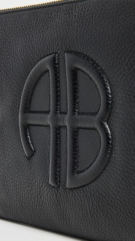 ANINE BING Lili Black Pebbled Pouch | Shopbop Product Image