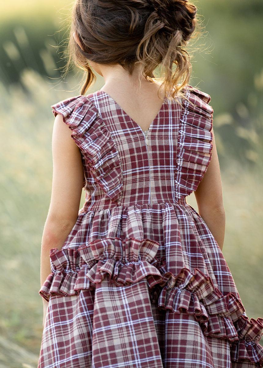 Reign Petticoat Dress in Cinnamon Plaid Product Image