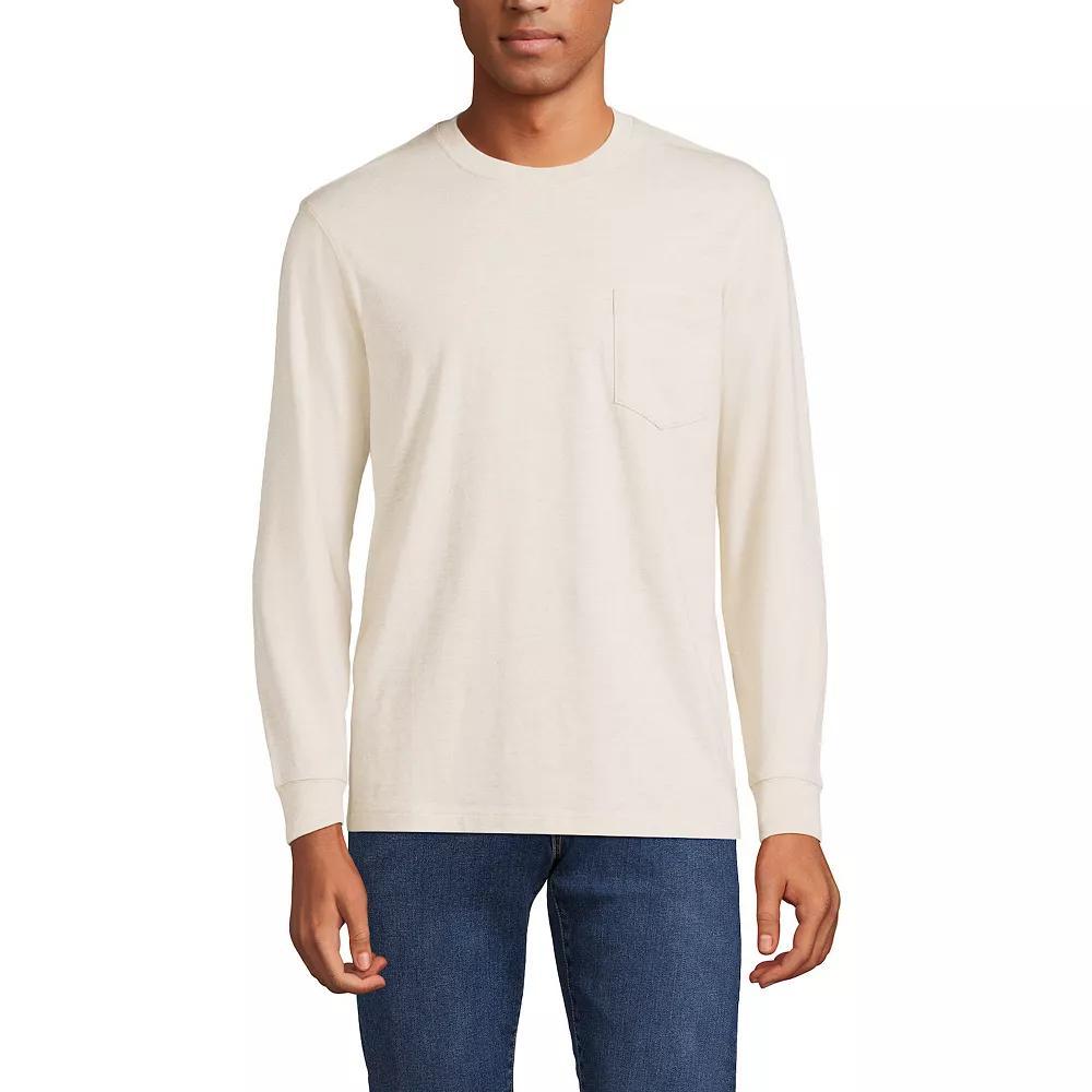 Big & Tall Lands End Long Sleeve Super Pocket Tee, Mens Product Image