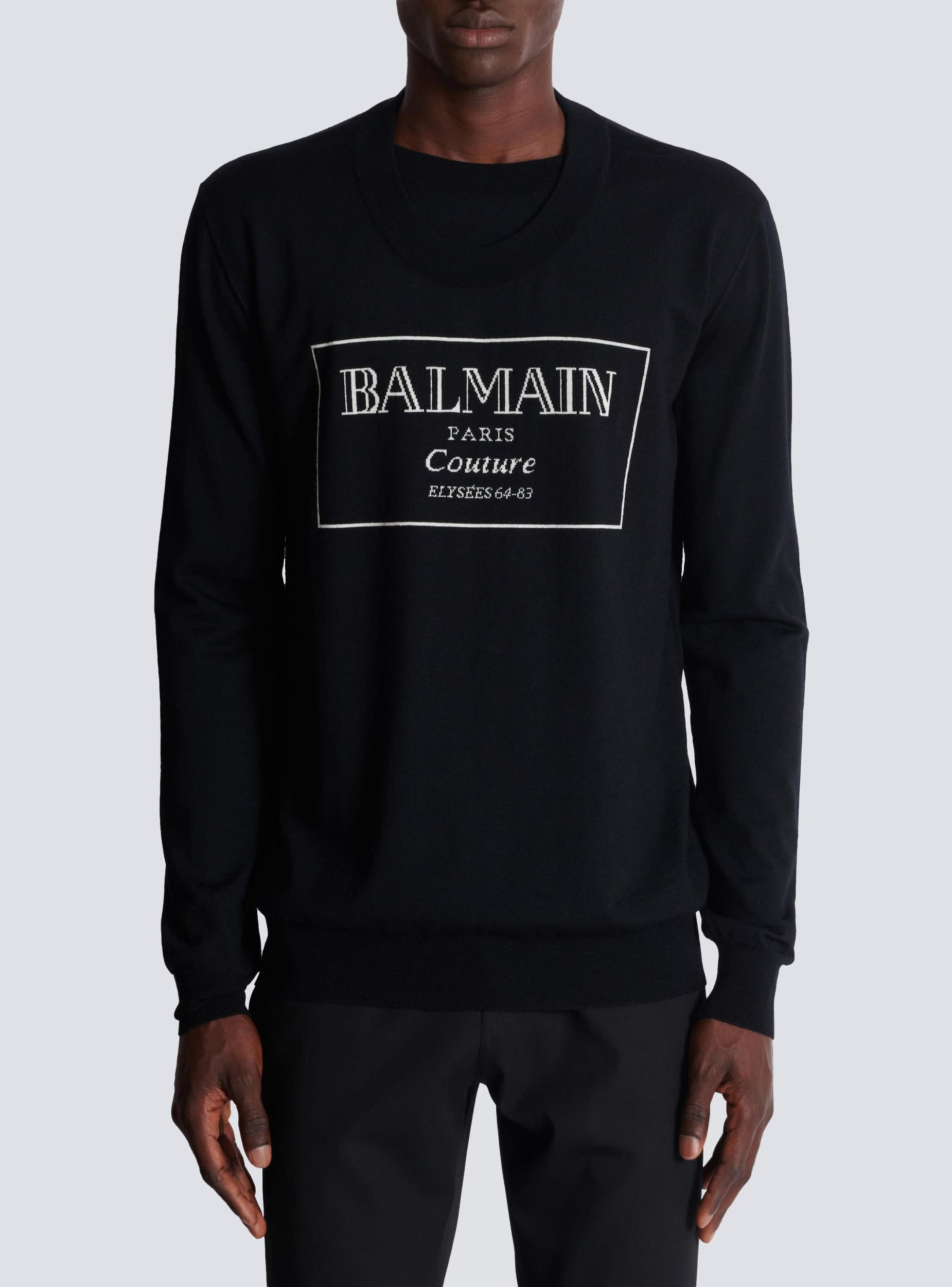 Knit jumper with Balmain Couture label Product Image