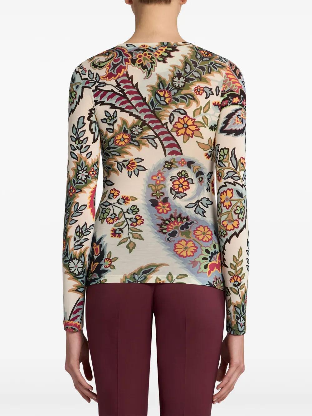 paisley-print jersey top Product Image