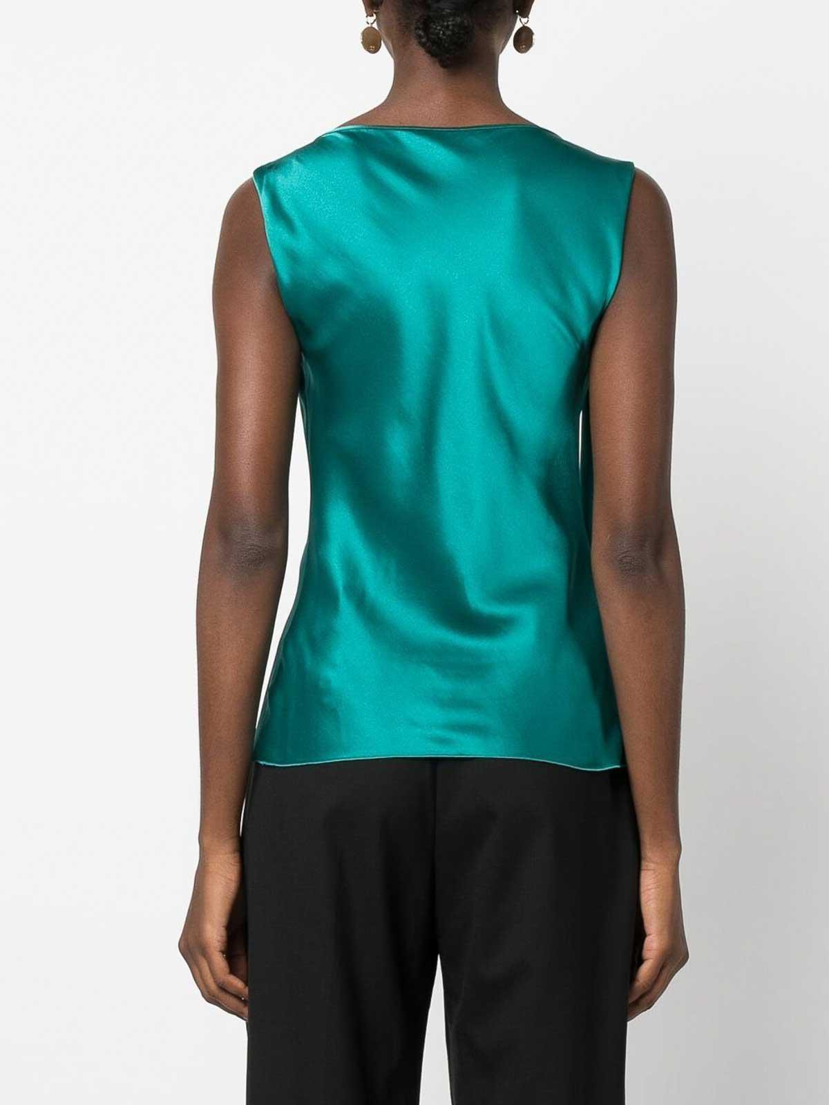 ALBERTA FERRETTI Bow-detailed Sleeveless Top In Green Product Image