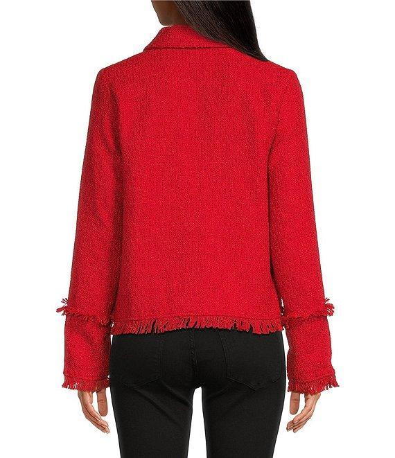 Sugarlips Trista Tweed Point Collar Neck Long Sleeve Decorative Button Front Blazer Product Image