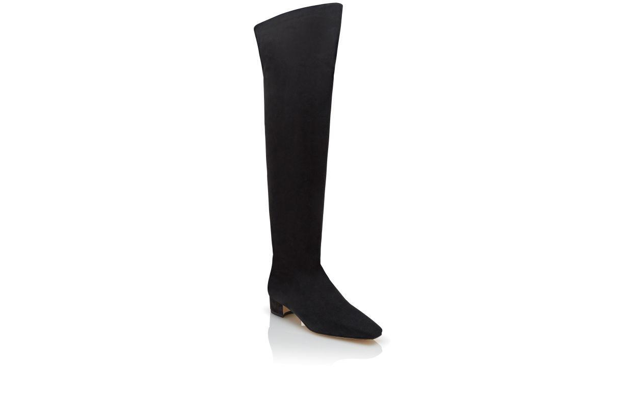 GORE Black Suede Knee High Boots Product Image