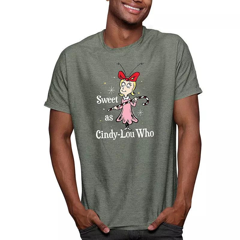 Men's Dr. Seuss The Grinch Cindy-Lou Who Tee, Size: Medium, Grey Green Product Image
