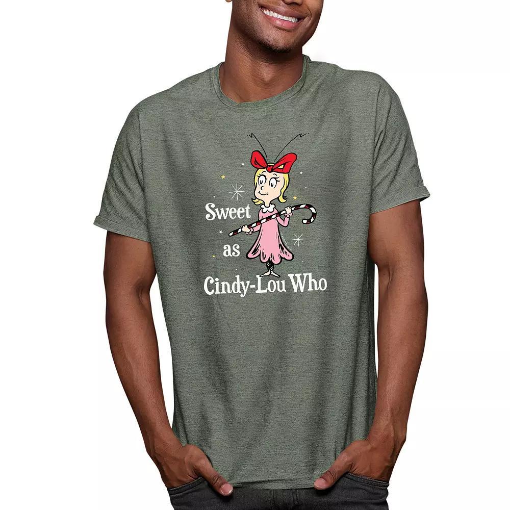 Men's Dr. Seuss The Grinch Cindy-Lou Who Tee, Size: Medium, Grey Green Product Image