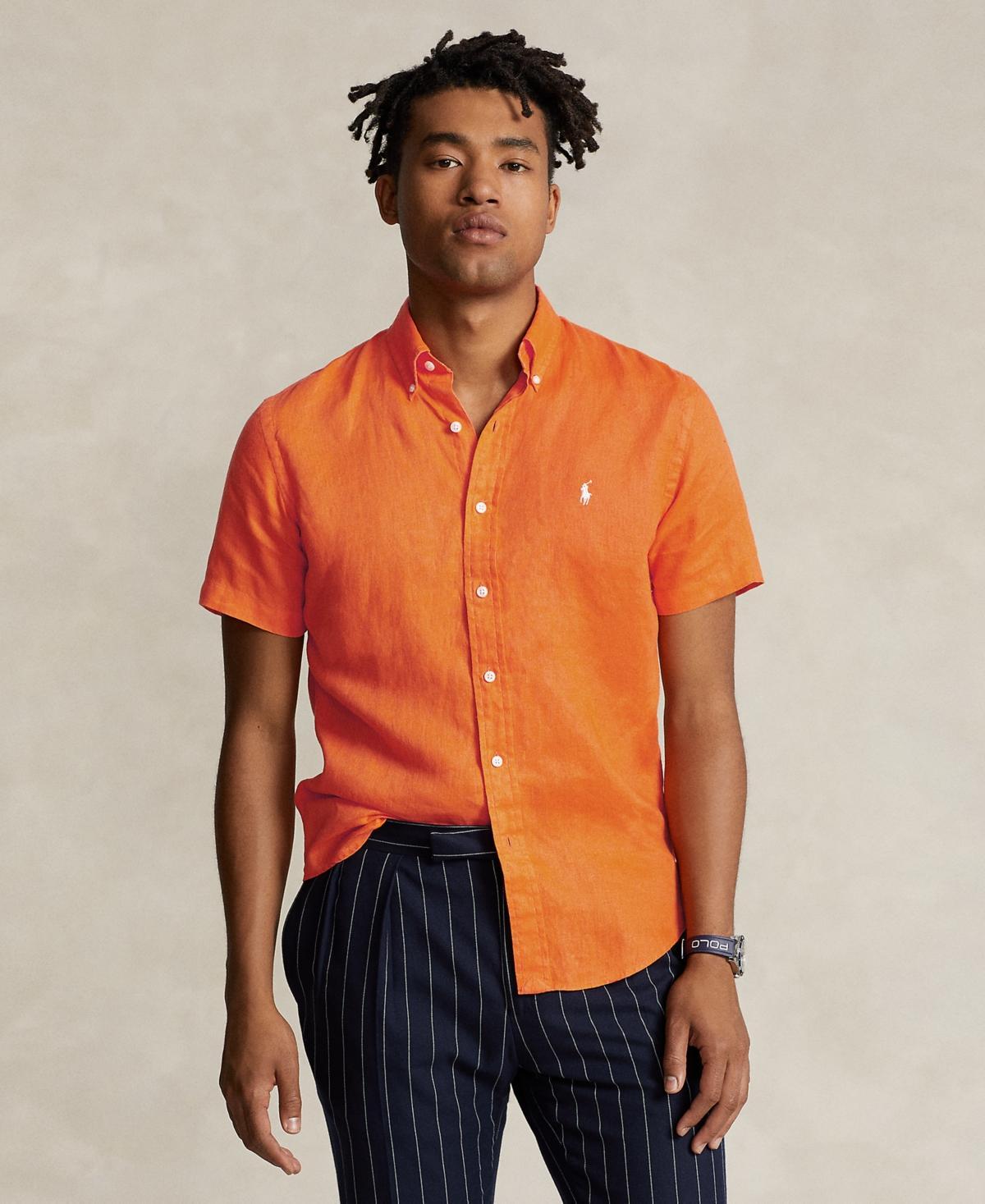 Mens Classic-Fit Short-Sleeve Linen Shirt Product Image