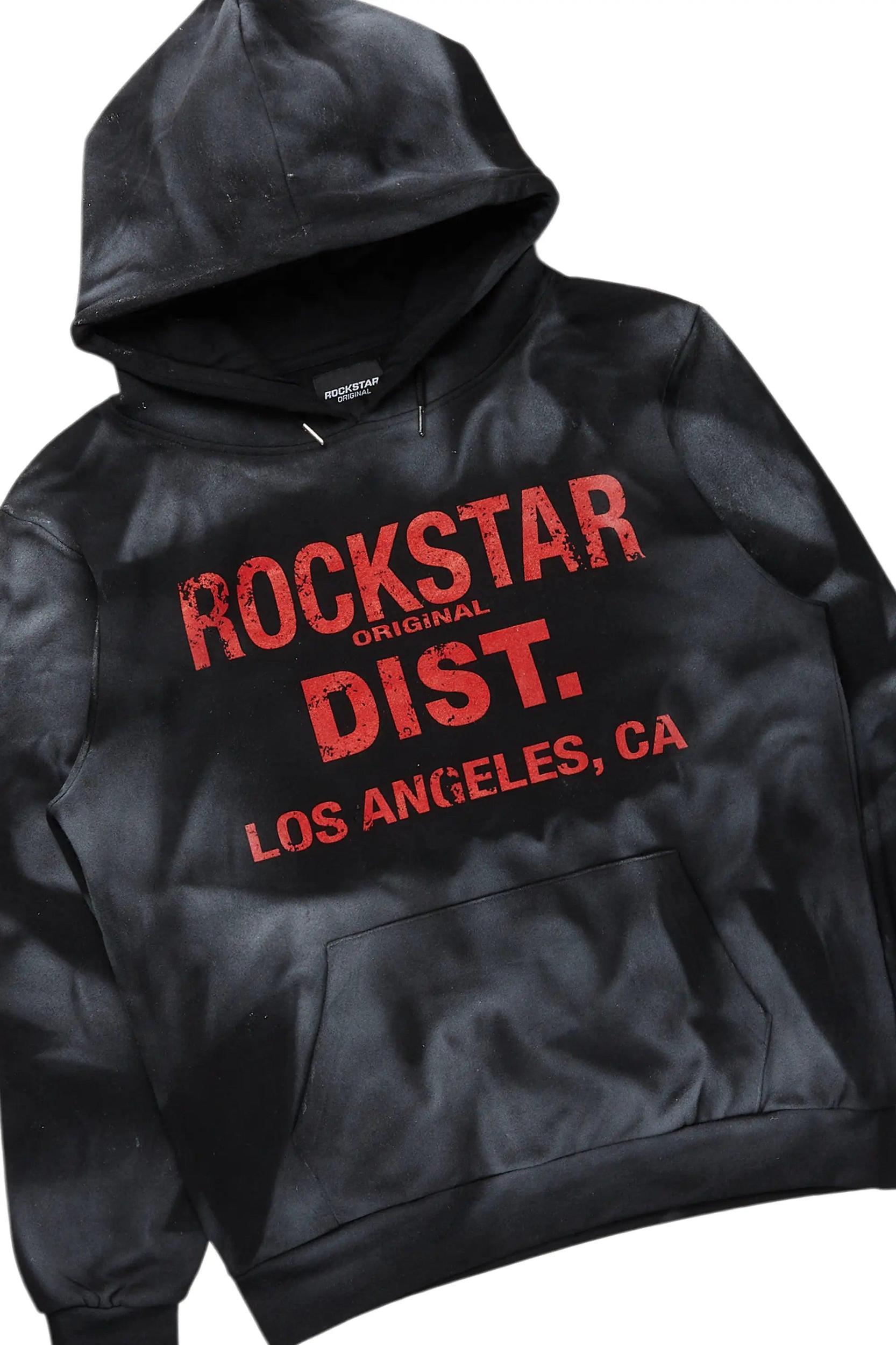 Nelly Black/Red Hoodie/Baggy Track Pant Set Male Product Image