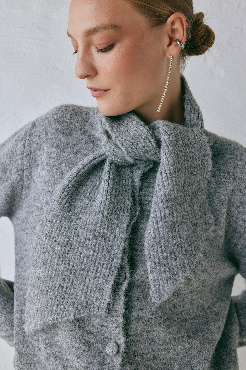 Sable Knit Cardigan Grey Product Image