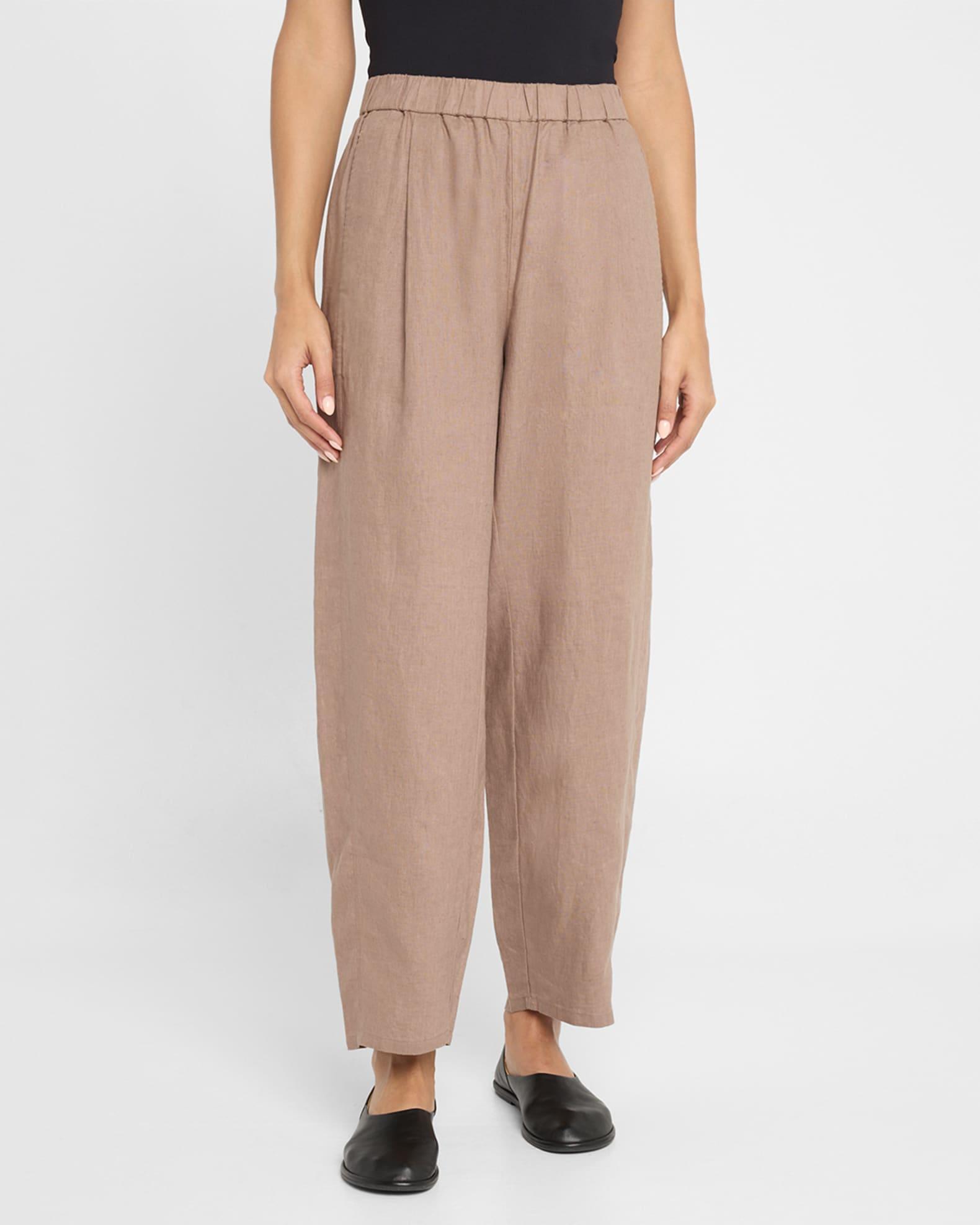 Cropped Organic Linen Lantern Pants Product Image