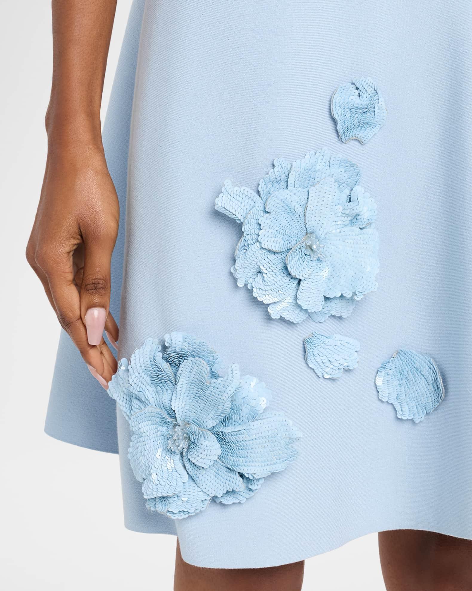 Sequined Floral Applique Knit Dress Product Image
