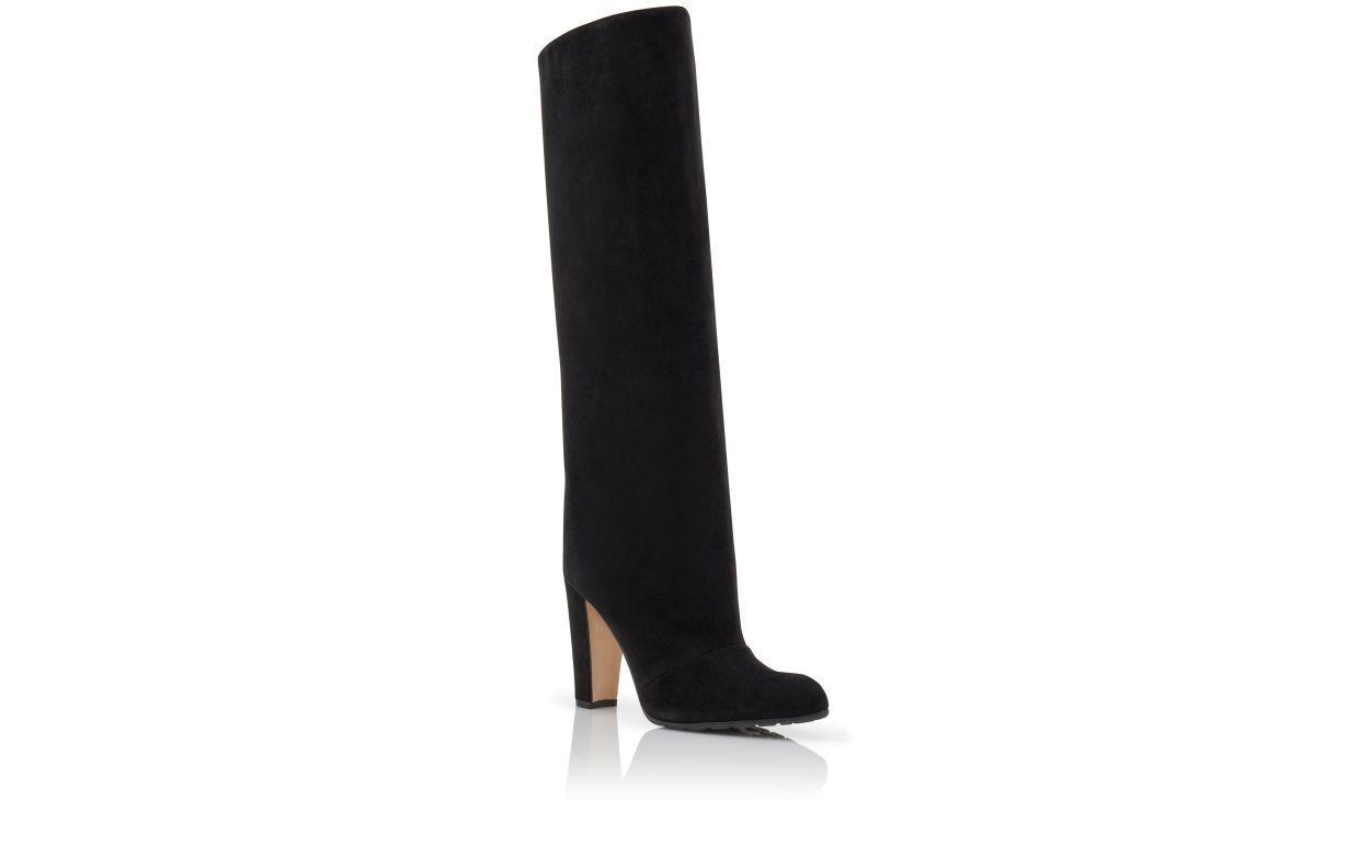 GARDA Black Suede Knee High Boots Product Image