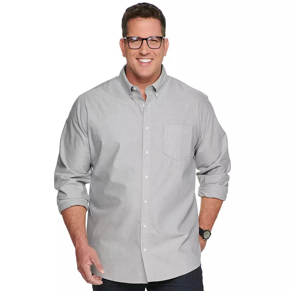 Big & Tall Sonoma Goods For Life® Perfect Length Button-Down Shirt, Men's, Size: XL Tall, Gray Product Image