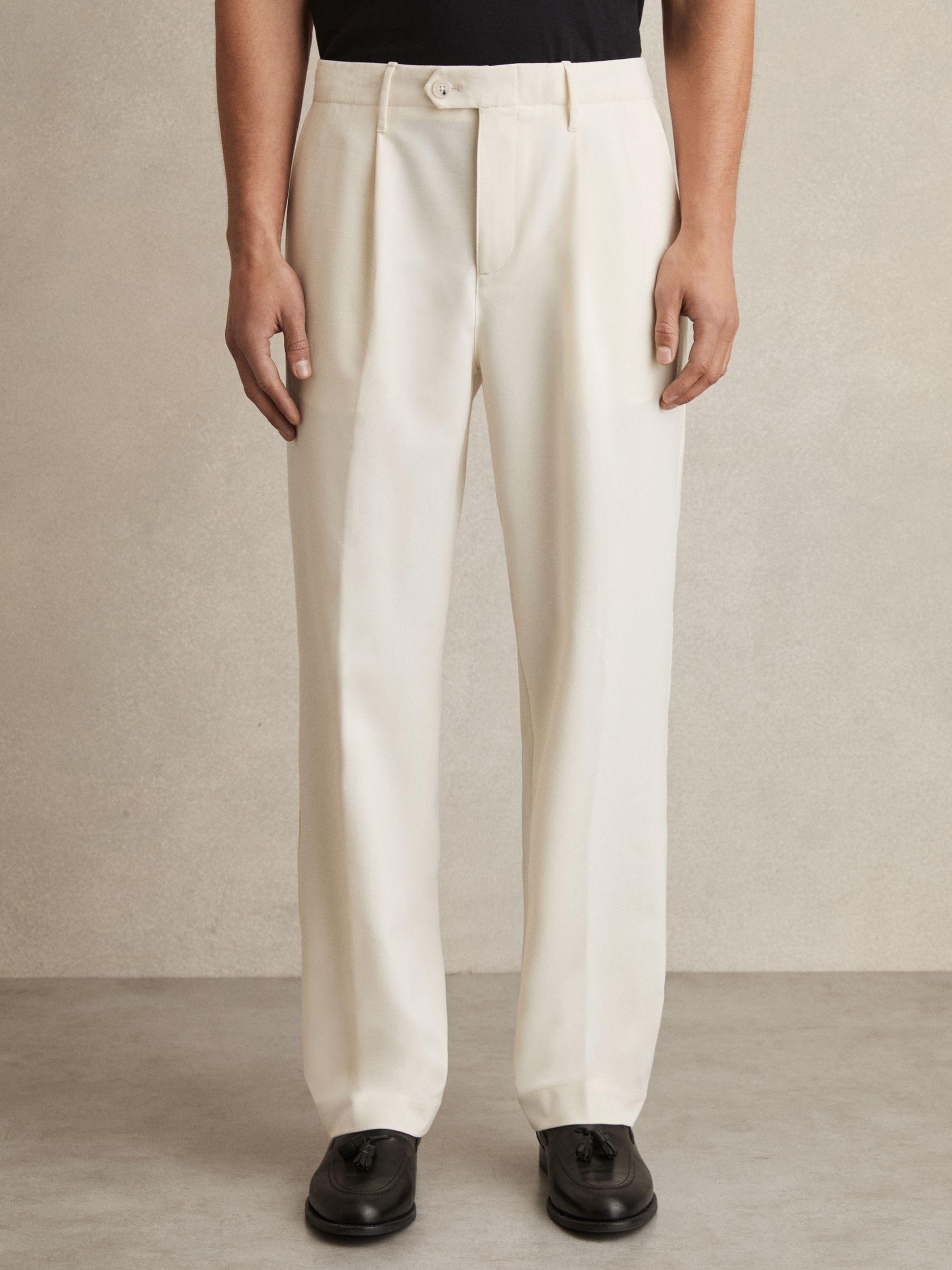 Straight-Leg Trousers in Off White Product Image