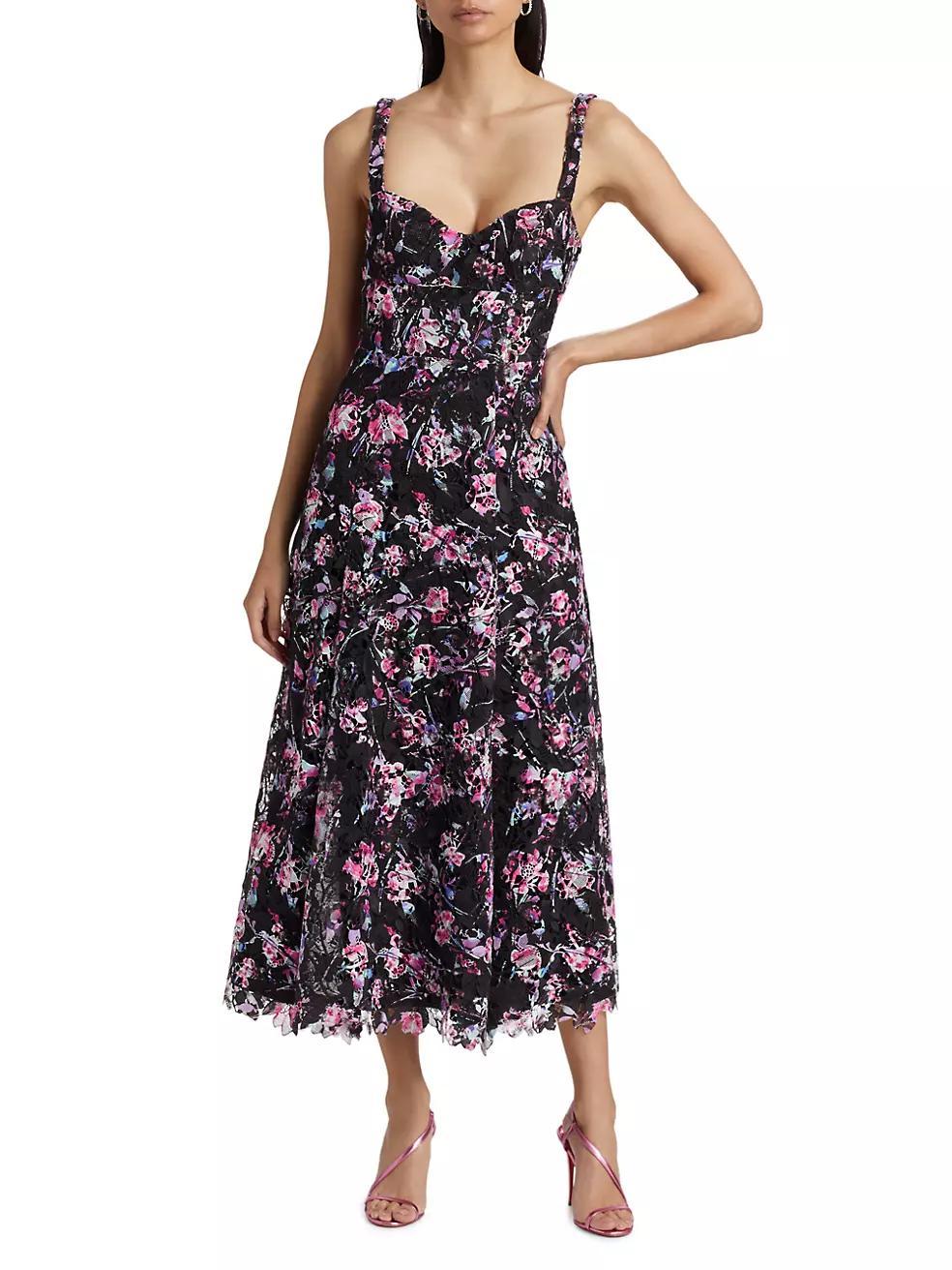 Manon Floral Lace Midi-Dress Product Image