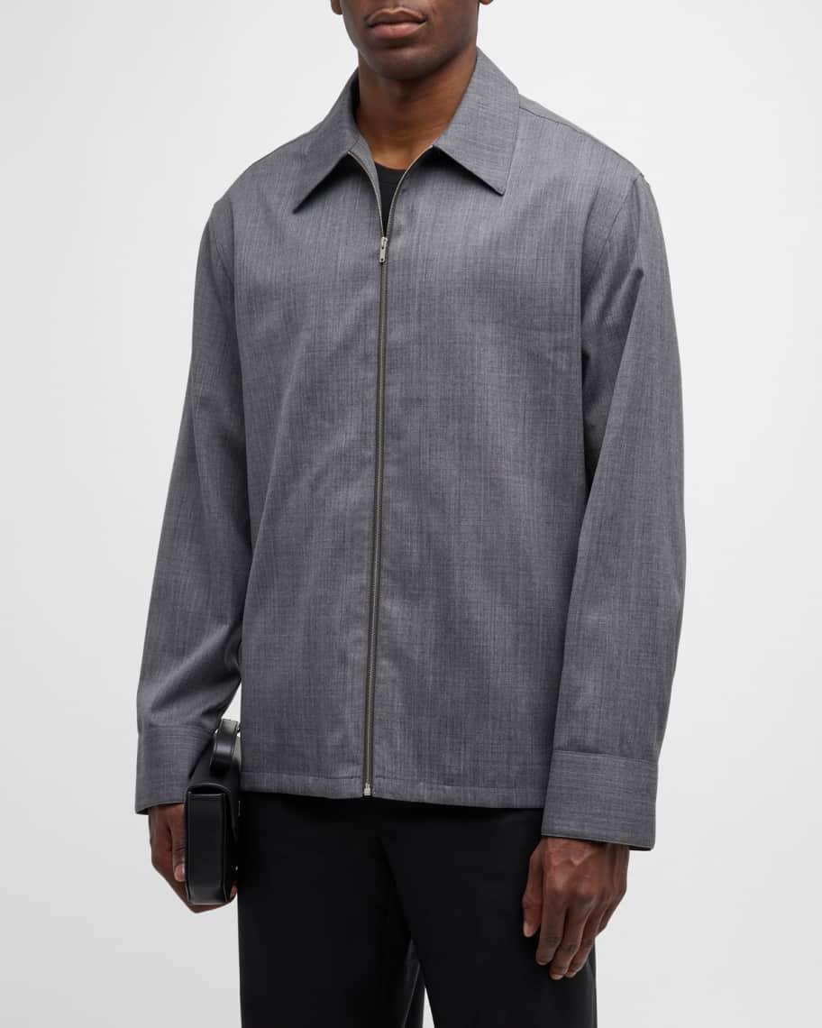 Mens Full-Zip Wool Shirt Product Image