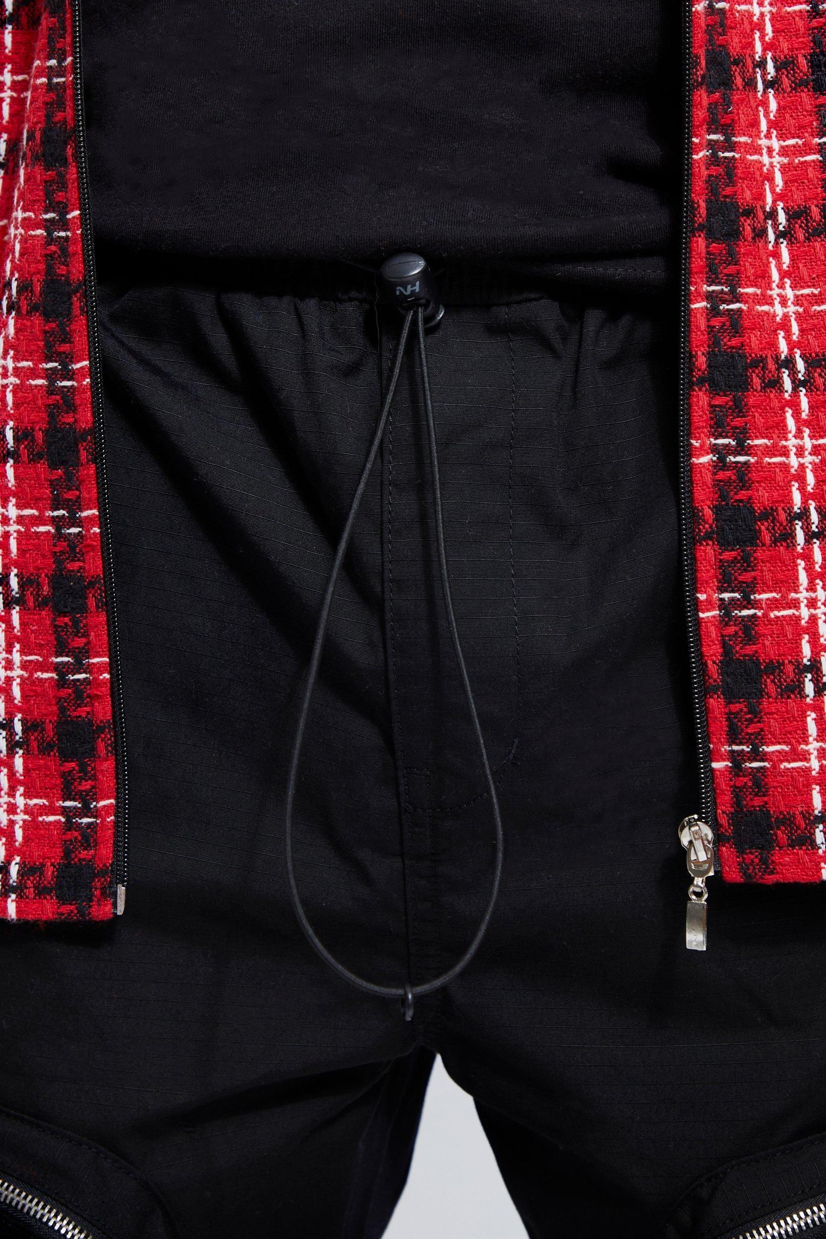 Fixed Waist Slim Fit Zip Detail Cargo Pants | boohooMAN USA Product Image