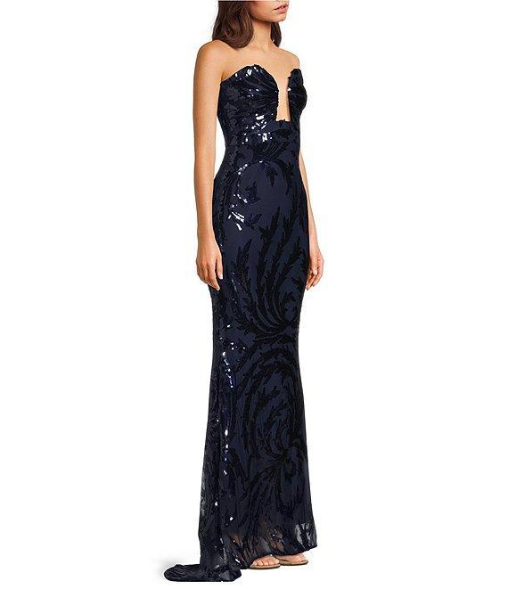 Lulus Mystic Strapless Macy Sequin Mermaid Long Dress Product Image