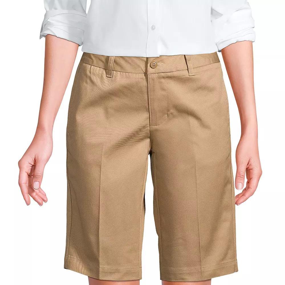 Women's Lands' End Front Blend Chino Shorts, Size: 8, Black Product Image