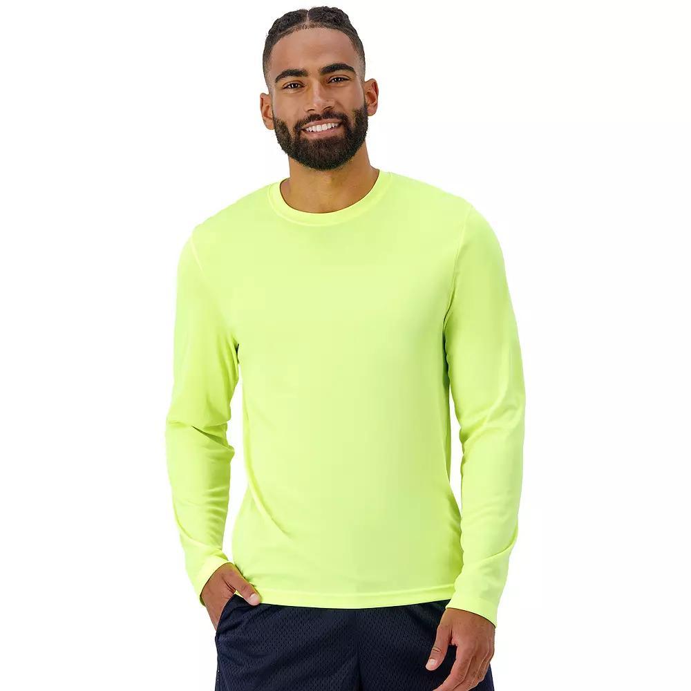 Men's Hanes® CoolDRI Long Sleeve Performance Tee, Size: XL, Blue Product Image
