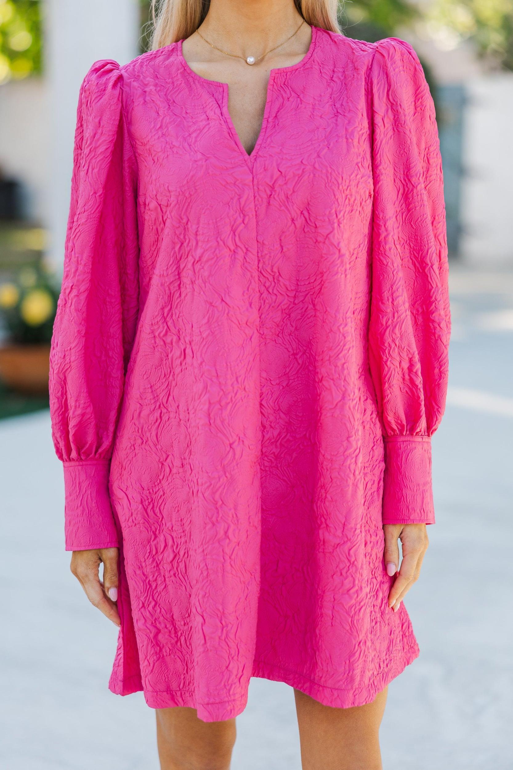 At A Glance Fuchsia Textured Dress Female Product Image