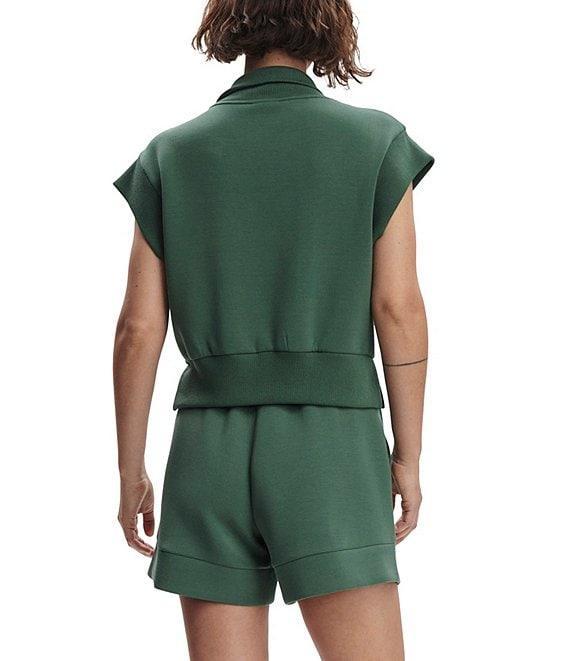Varley Kelly High Neck Cap Sleeve Half Zip Double Soft Cropped Sweatshirt Product Image