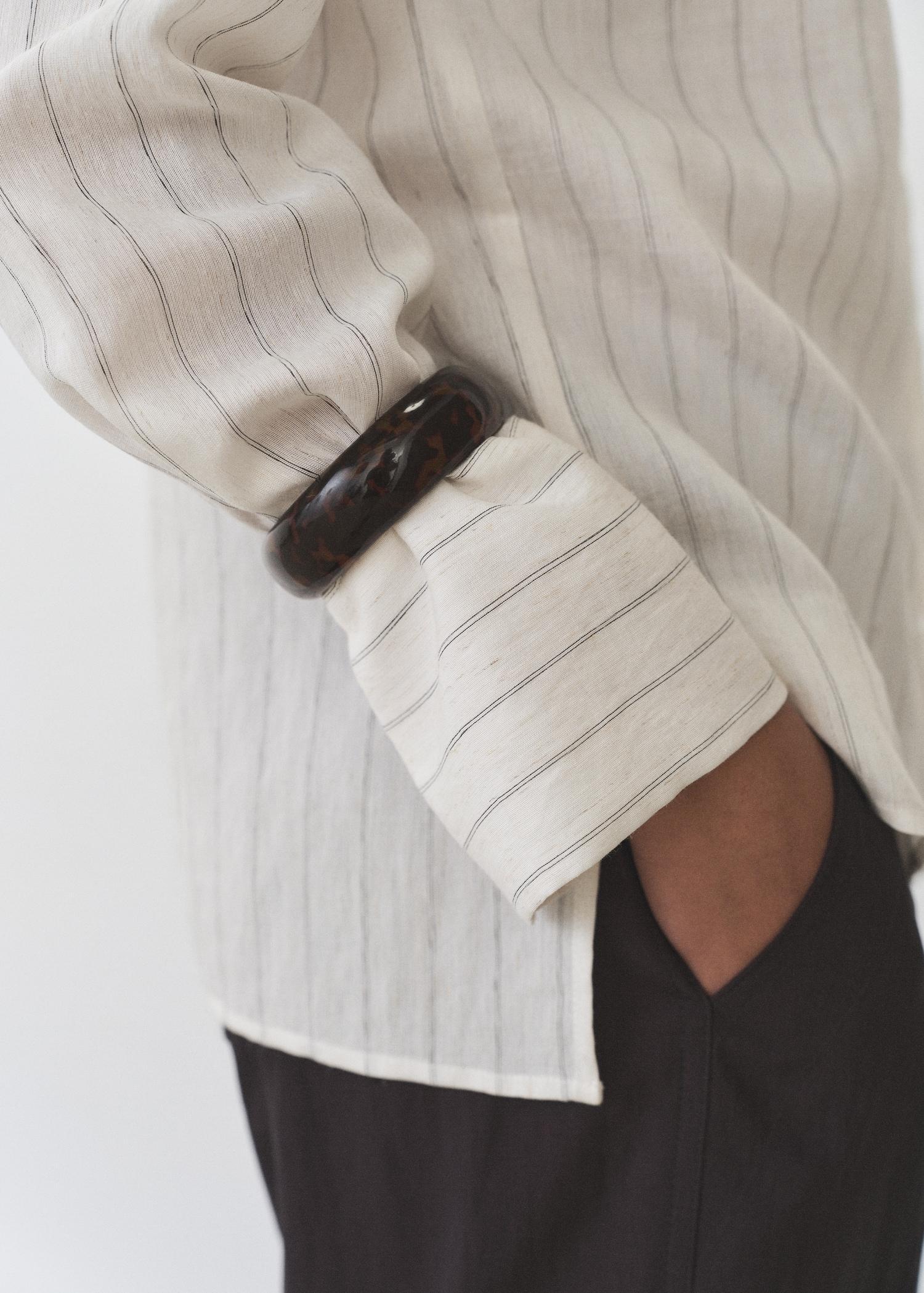 Stripe-print shirt - Women | MANGO USA Product Image