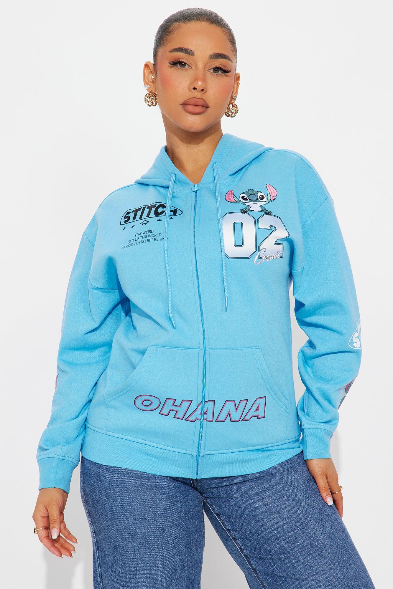 Stitch Ohana Zip Up Hoodie - Blue Product Image
